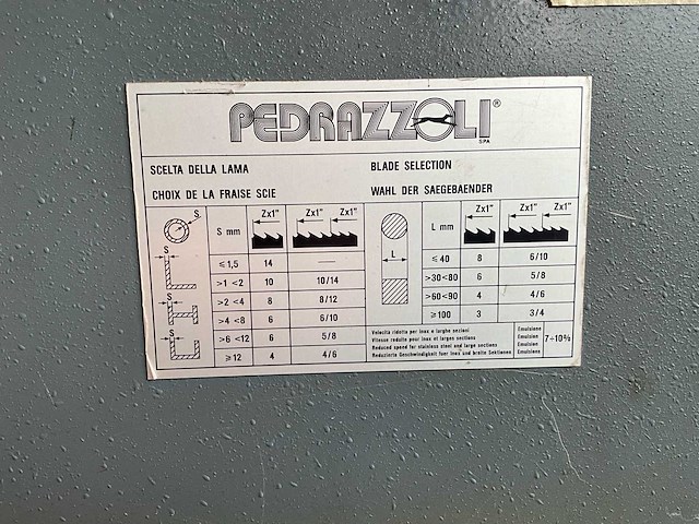 2008 pedrazzoli sn340 bandzaagmachine met neertrekmechanisme - afbeelding 4 van  6