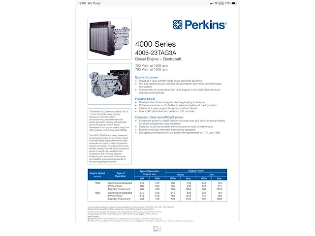 2008 perkins 4000 series warmtekrachtkoppeling - afbeelding 8 van  34