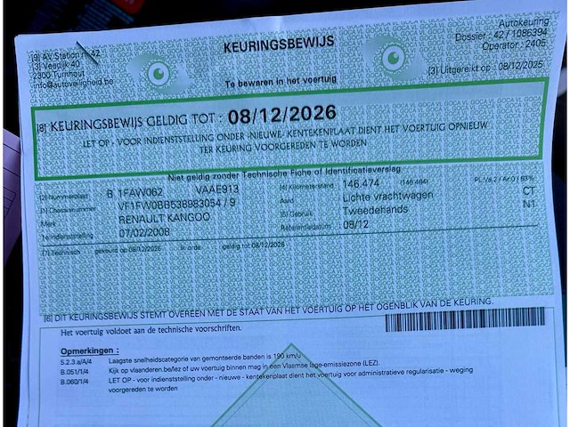 2008 renault kangoo personenauto - afbeelding 15 van  24