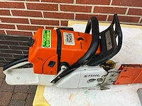 2008 stihl ms 660 motorzaag met lang zaagblad en kettingbeschermer - afbeelding 2 van  7