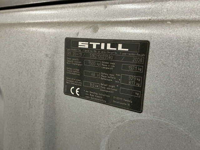 2008 still rx20-15 vorkheftruck - afbeelding 9 van  17