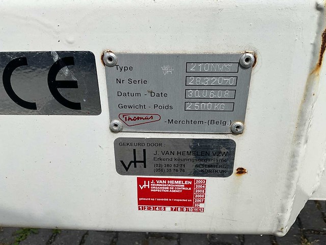 2008 thomas 210nws hoogwerker aanhangwagen (electrisch) - afbeelding 9 van  34