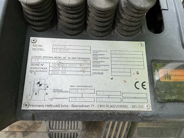 2008 toyota 51-8fd25 vorkheftruck - afbeelding 1 van  10