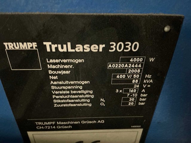 2008 trumpf trulaser 3030 lasersnijmachine - afbeelding 4 van  30