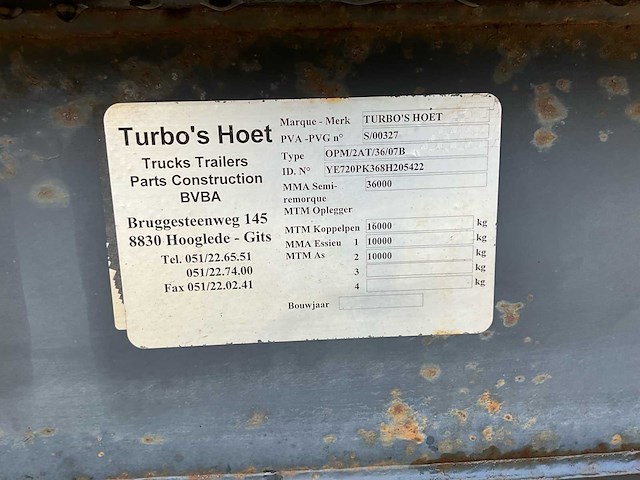 2008 turbo's hoet dumper trailer - afbeelding 19 van  27