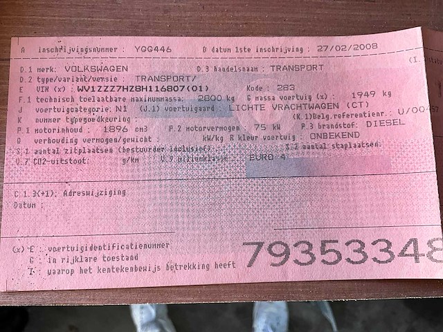 2008 volkswagen transport lichte vrachtwagen - afbeelding 15 van  25