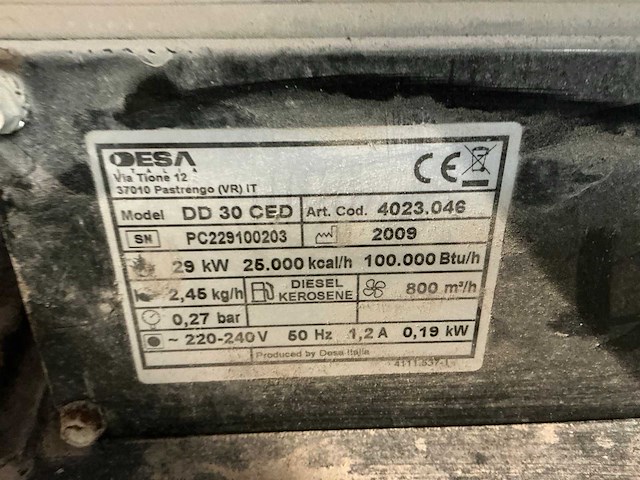 2009 esa dd 30 ced verrijdbaar heteluchtkanon - afbeelding 3 van  4