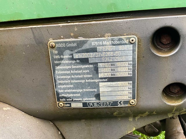 2009 fendt 936 vario 4wd landbouwtractor - afbeelding 34 van  39