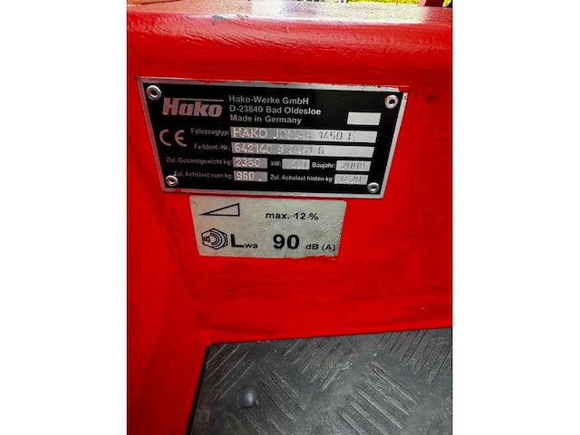2009 hako jonas 1450 e vloerveegmachine - afbeelding 1 van  5