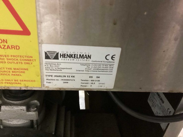 2009 henkelman marlin 52 kk vacuümmachine - afbeelding 8 van  9
