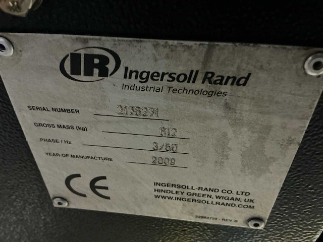 2009 ingersoll-rand luchtcompressor - afbeelding 6 van  6