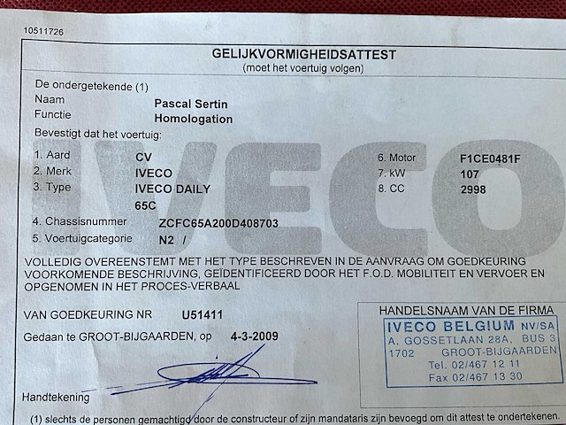 2009 iveco daily vrachtwagen hydraulische laadklep - tachograaf - 3 pers - afbeelding 44 van  57