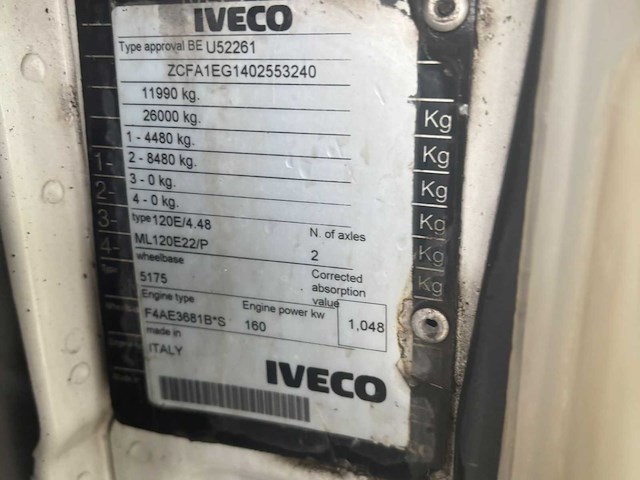 2009 iveco eurocargo vrachtwagen - afbeelding 7 van  25