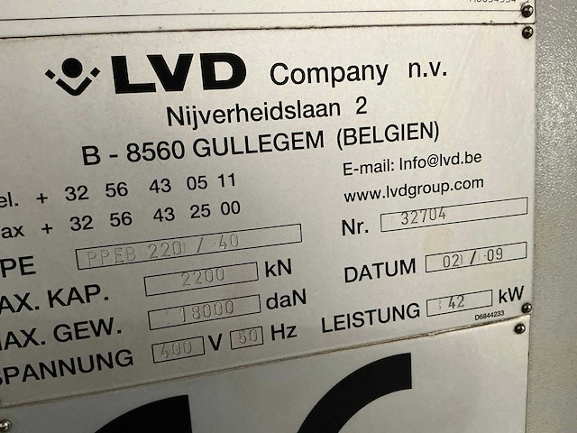2009 lvd easy-form ppeb 220/40 cnc-kantbank - afbeelding 22 van  29