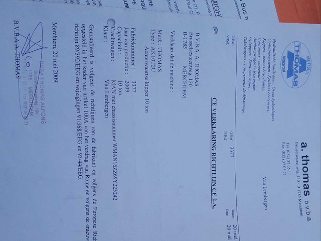 2009 man tgm kipper - vrachtwagen - afbeelding 12 van  27