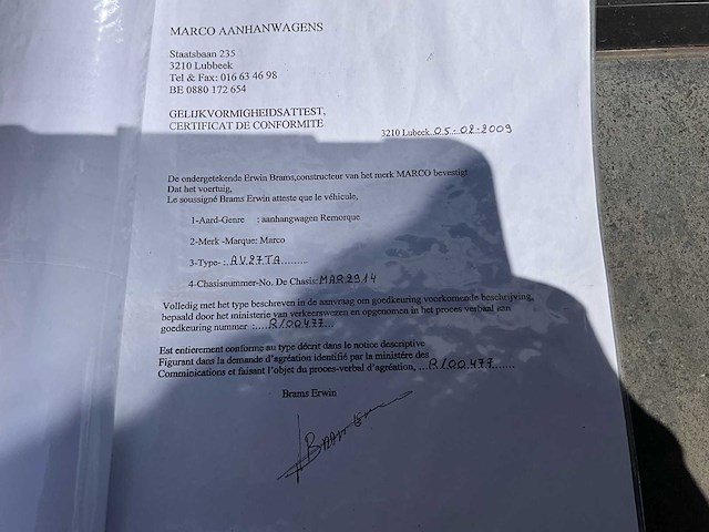 2009 marco av27ta aanhangwagen - afbeelding 8 van  18
