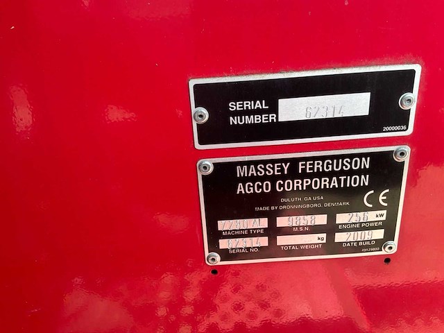 2009 massey ferguson centora 7280 al combine harvester met 25 ft snijstang, trolley en koolzaadapparatuur - afbeelding 35 van  66
