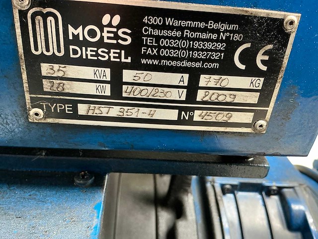 2009 moes diesel hst351-4 noodstroomaggregaat - afbeelding 8 van  9