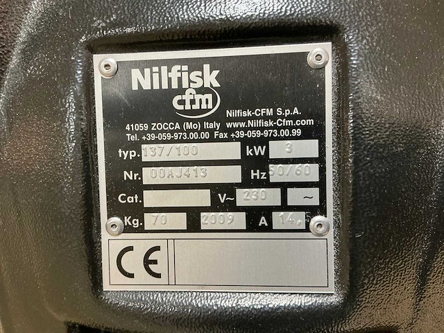 2009 nilfisk cfm 137/100 industriële stofzuiger - afbeelding 5 van  13