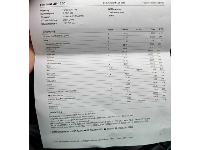 2009 peugeot 308 personenauto - afbeelding 10 van  23