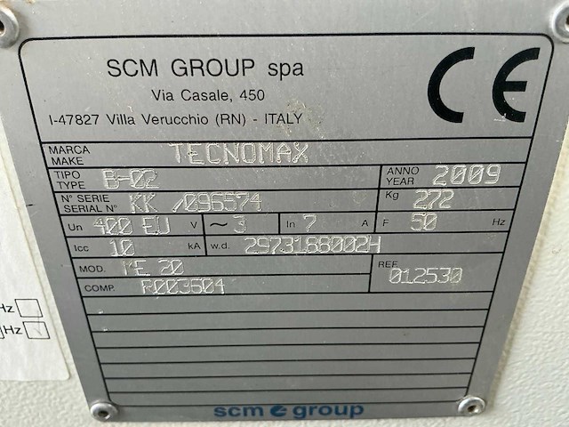 2009 scm tecnomax b-02 me20 kantenlijmmachines - afbeelding 2 van  10