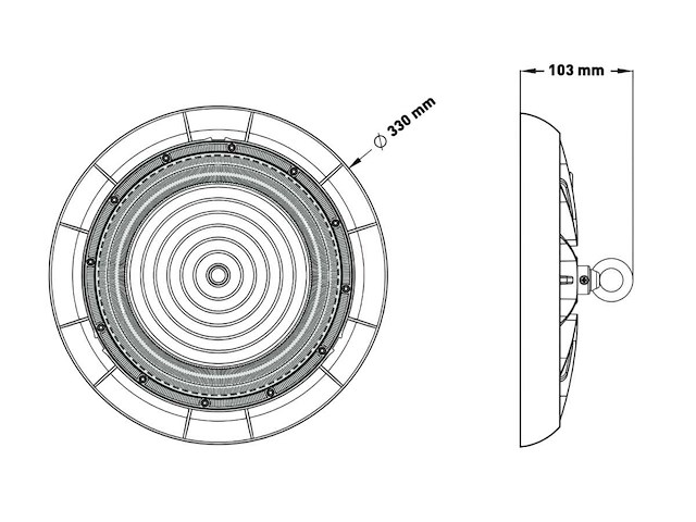 200w 5000k led ufo highbay met lens waterdicht (5x) - afbeelding 6 van  7