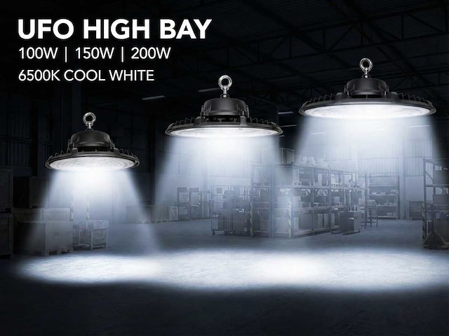 200w 6500k pro led ufo highbay waterdicht (64x) - afbeelding 2 van  3