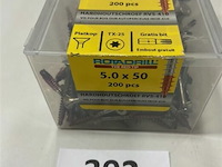 200x hardhoutschroef 5,0x50 rvs - afbeelding 1 van  3
