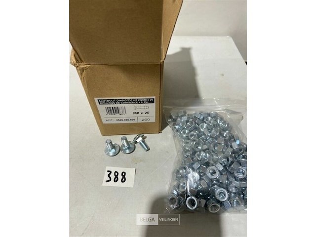 200x slotbout m8x20 met moer - afbeelding 2 van  3