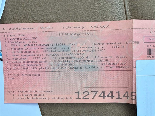 2010 bmw 318d personenauto - afbeelding 27 van  38