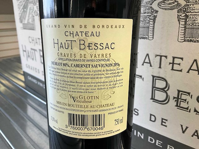 2010 château haut bessac rode wijn (12x) - afbeelding 3 van  4