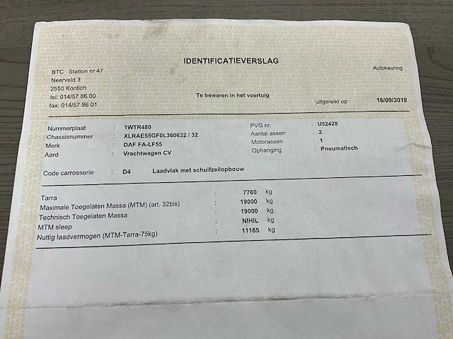 2010 daf lf 55.250 - hydraulische laadklep - 183000km - afbeelding 44 van  51