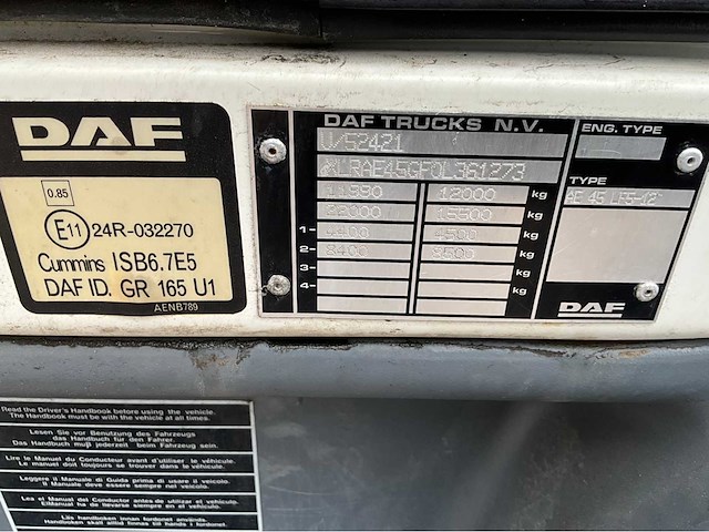 2010 daf lf220 bakwagen - afbeelding 9 van  44