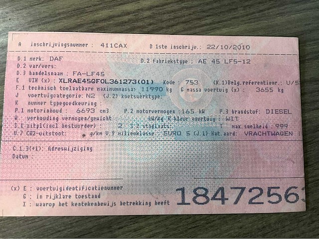 2010 daf lf220 bakwagen - afbeelding 39 van  44