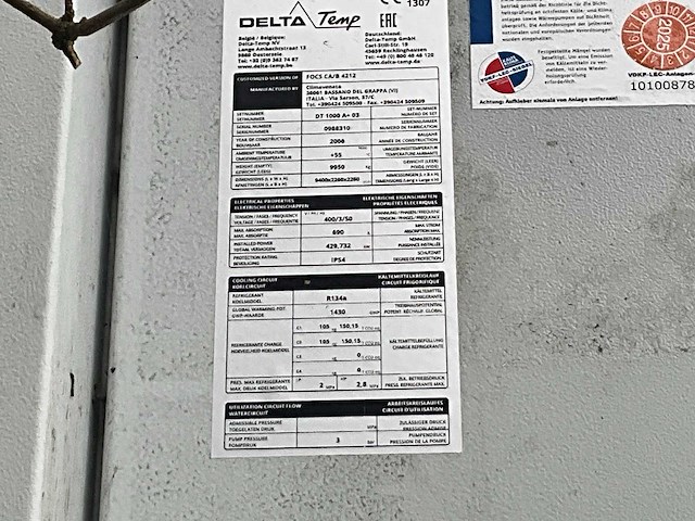 2010 delta temp / climaveneta dt1000a/03 koelinstallaties - afbeelding 8 van  8