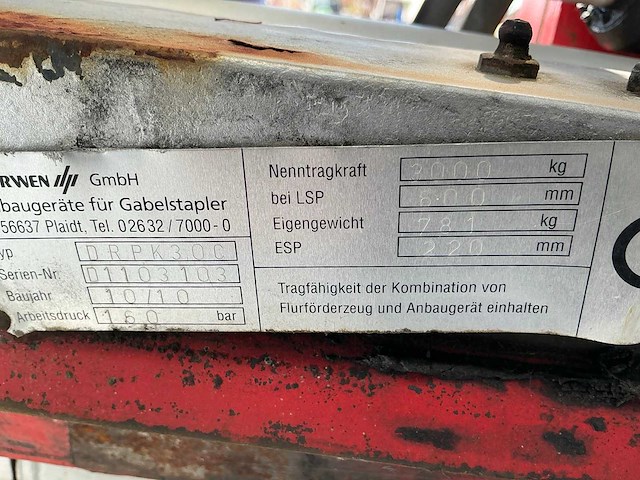 2010 durwen drpk30c heftruck vorkenbord - afbeelding 8 van  8