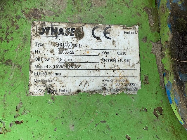 2010 dynaset hmag 700-17 hydraulische hijsmagneet - afbeelding 4 van  4