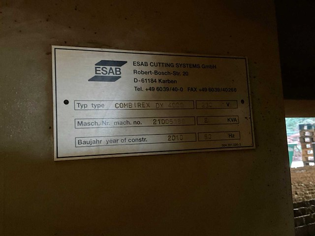 2010 esab combirex dx 4000 plasmasnijtafel + autogeen snijden - afbeelding 9 van  37