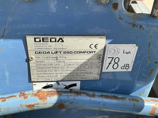 2010 geda lift 250 comfort bouwlift - afbeelding 4 van  14