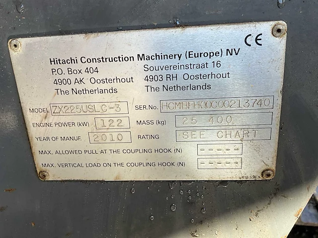 2010 hitachi zaxis zx225uslc-3 rupsgraafmachine - afbeelding 7 van  26