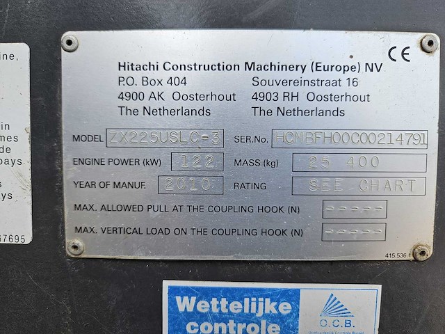2010 hitachi zx225uslc-3 rupsgraafmachine - afbeelding 6 van  17