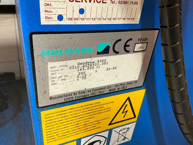 2010 hofmann geodyna 4900 banden balanceerapparaat - afbeelding 7 van  7