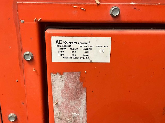 2010 kubota ac3200q stroomgenerator - afbeelding 8 van  25