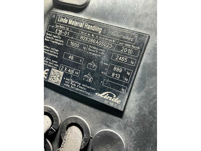 2010 linde e16-01 vorkheftruck - afbeelding 2 van  3