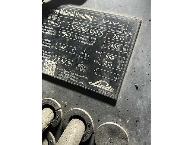 2010 linde e16-01 vorkheftruck - afbeelding 2 van  3