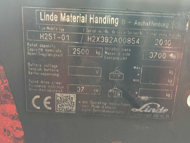 2010 linde h25t-01 *2,5 ton* vorkheftruck - afbeelding 8 van  8