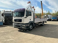 2010 man tgm 18.290 4x2 vrachtwagen met open laadbak en hydraulische oprijplanken