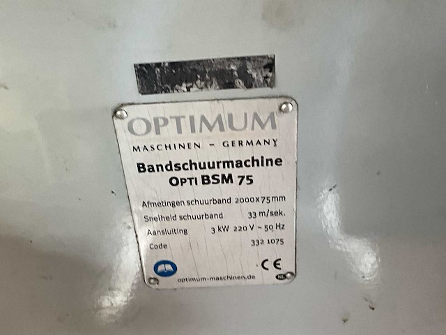 2010 optimum opti bsm 75 y100l-2 bandschuurmachine - afbeelding 9 van  9