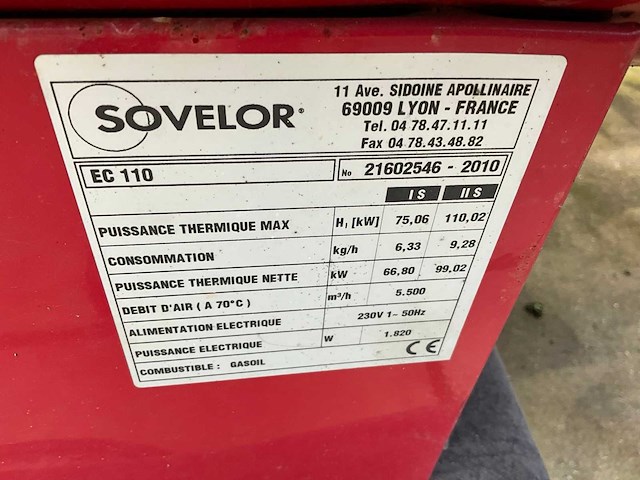2010 sovelor ec110 heater - afbeelding 5 van  5