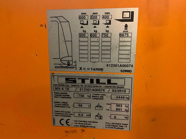 2010 still mx-x te smallegangtruck orderpicker - afbeelding 5 van  14